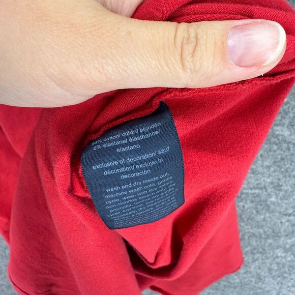 Tommy Hilfiger Dress Women L Large Red Maxi Long Collared Short Sleeve Zipper - Picture 4 of 7